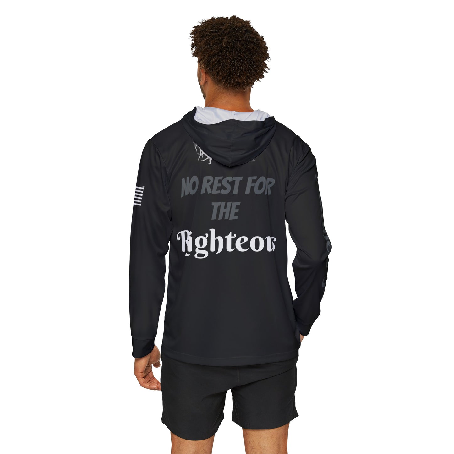 Black No Rest For The Righteous Warmup Hoodie (AOP)