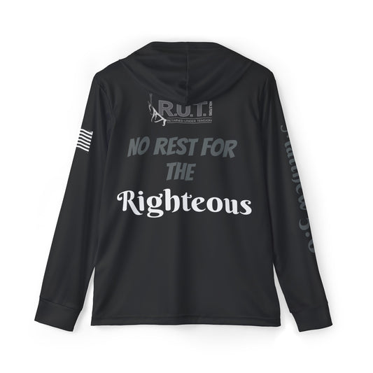 Black No Rest For The Righteous Warmup Hoodie (AOP)