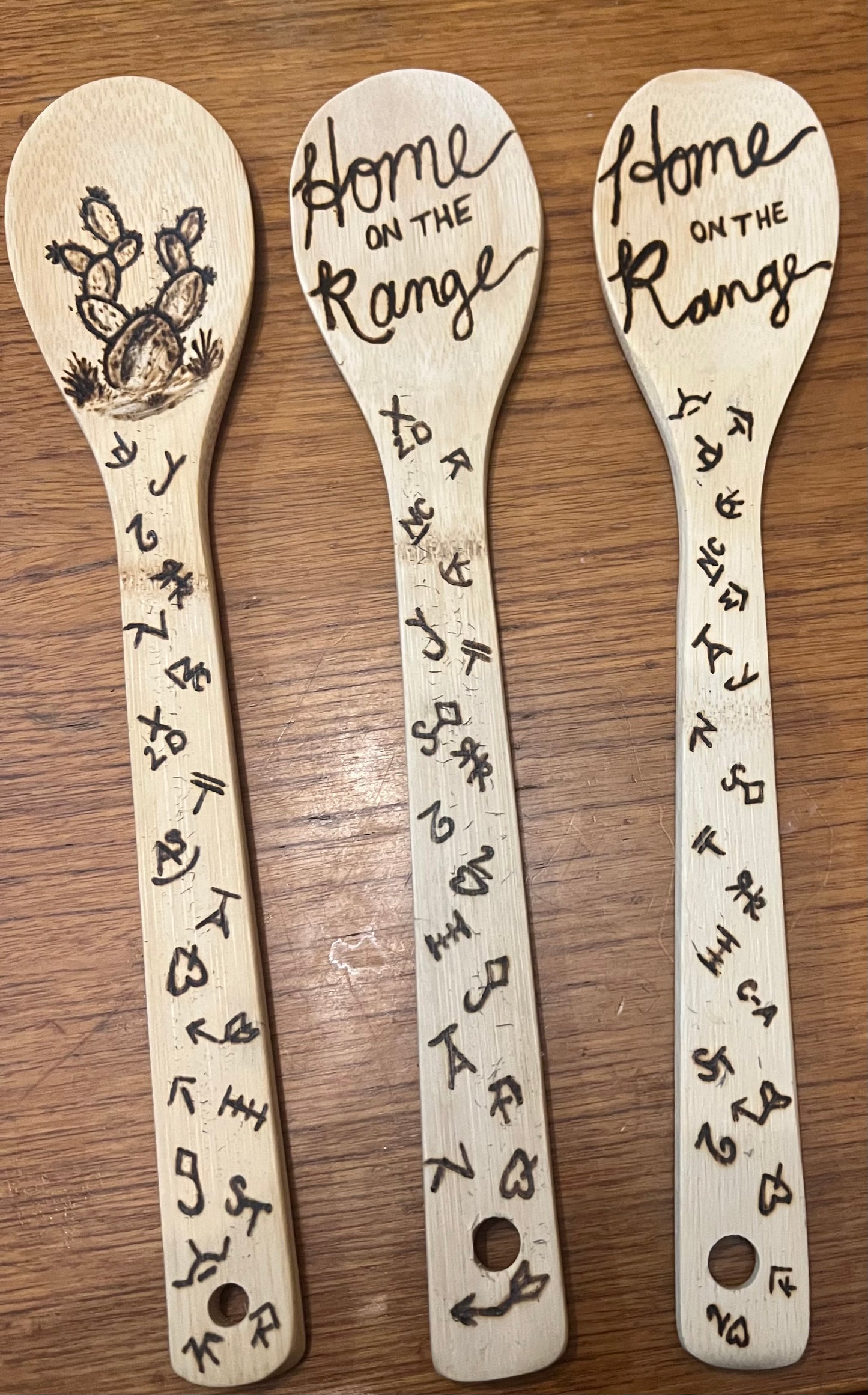 Hand Burned Wood Spoons